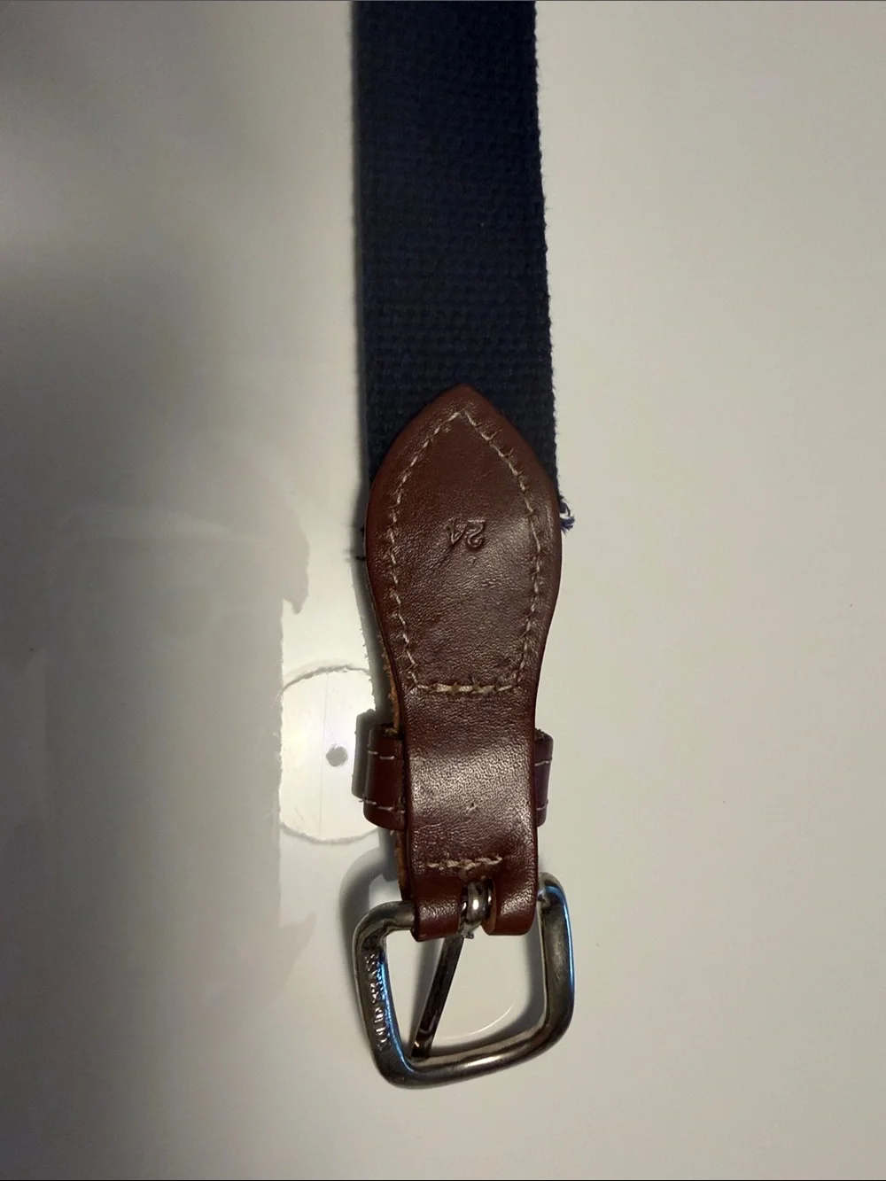 Kids Belt with Brown Leather and Fishing Lure Ribbon